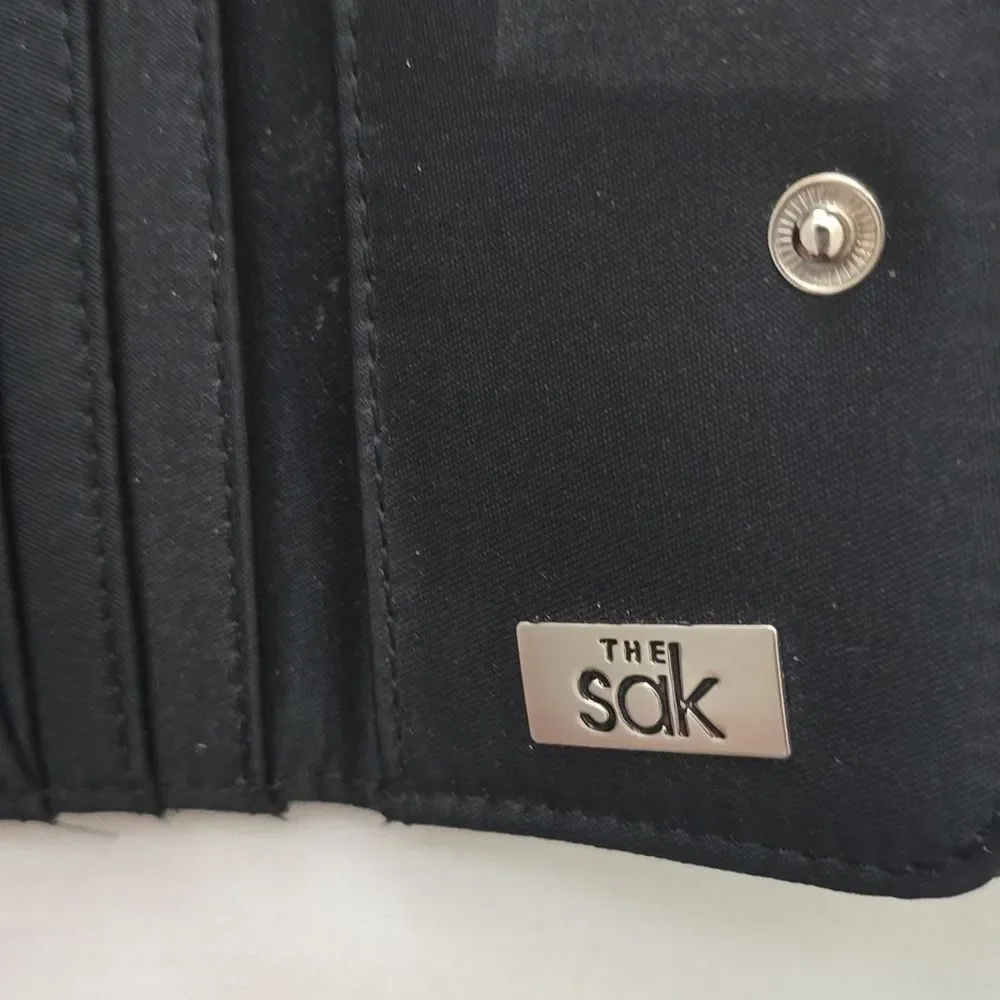 The Sak Black Knit‎ Details Wallet with Silver Button